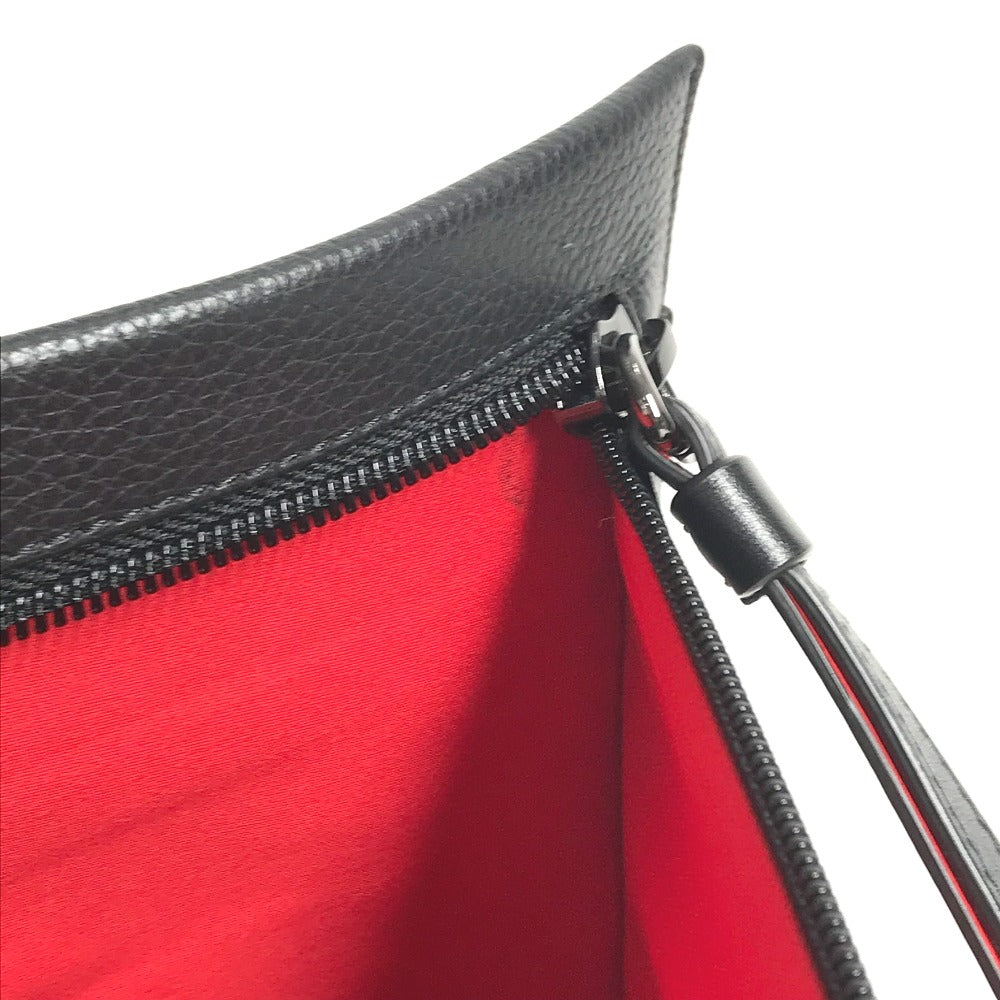 Christian Louboutin Clutch bag Rubber, Leather black By color Sole logo