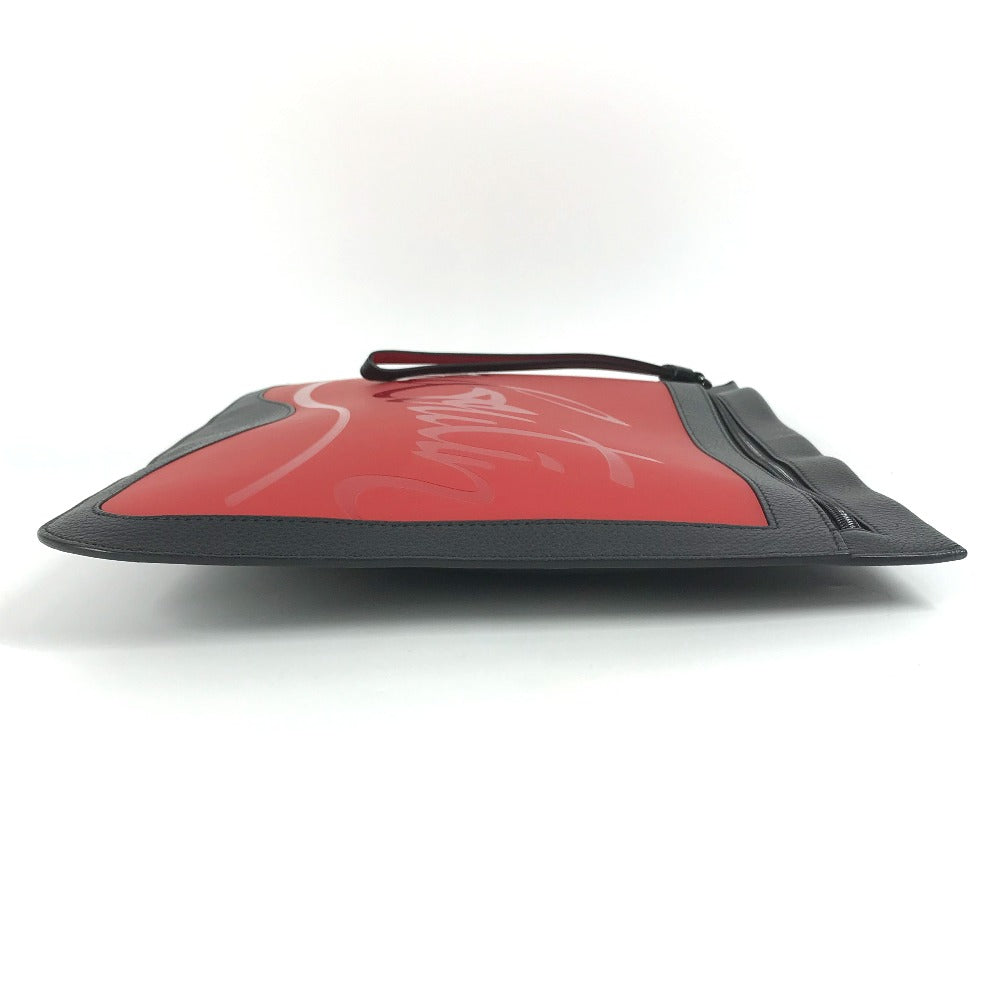 Christian Louboutin Clutch bag Rubber, Leather black By color Sole logo