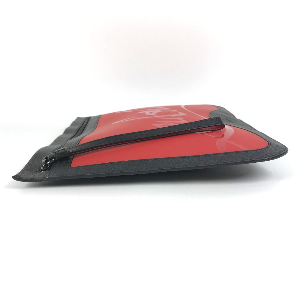 Christian Louboutin Clutch bag Rubber, Leather black By color Sole logo