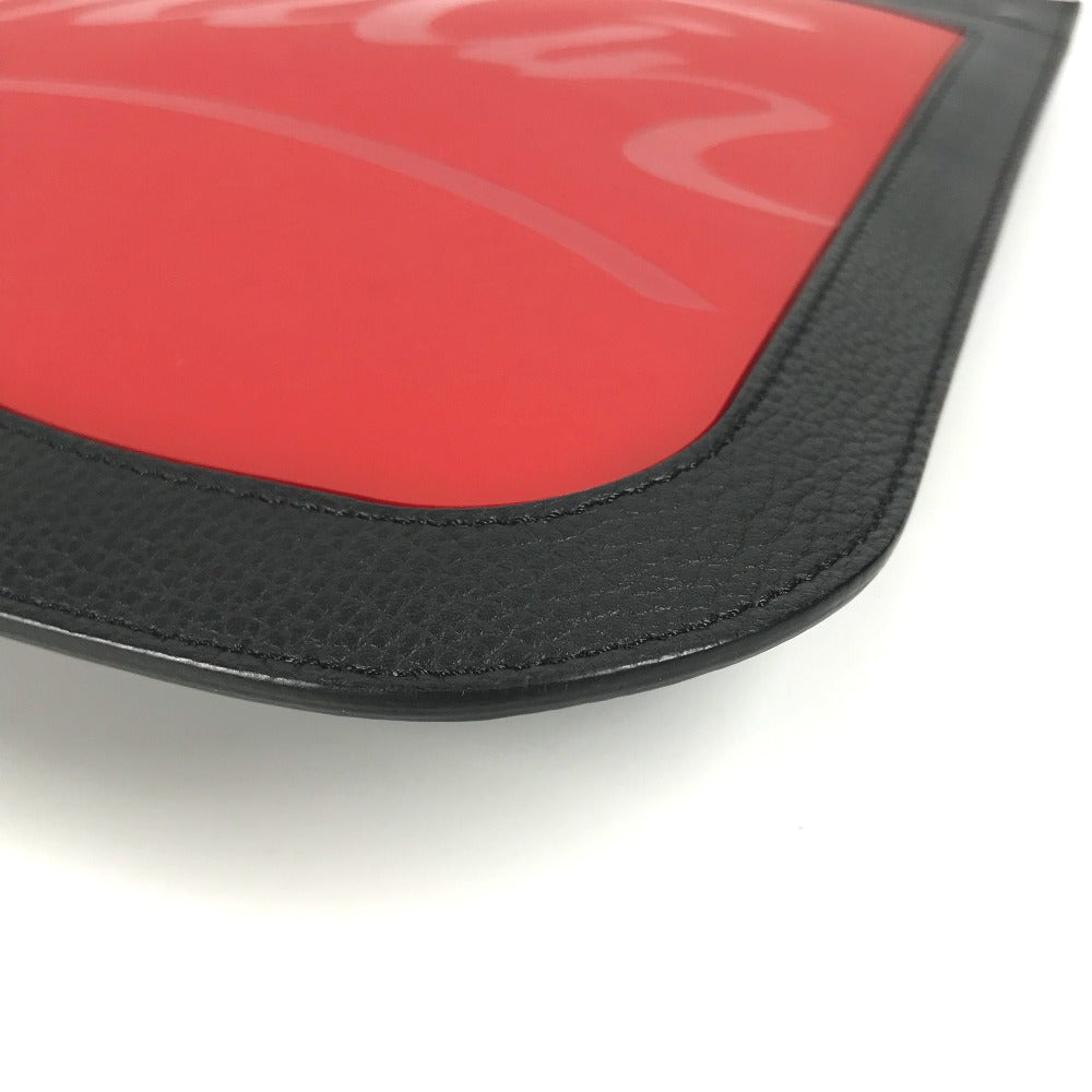 Christian Louboutin Clutch bag Rubber, Leather black By color Sole logo