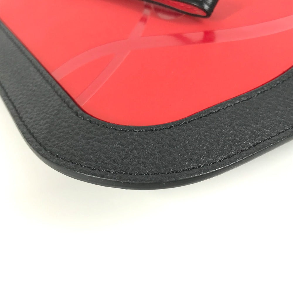 Christian Louboutin Clutch bag Rubber, Leather black By color Sole logo