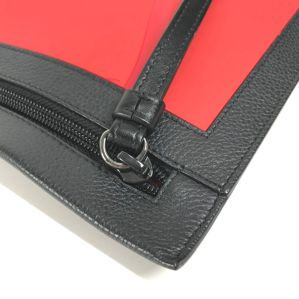 Christian Louboutin Clutch bag Rubber, Leather black By color Sole logo