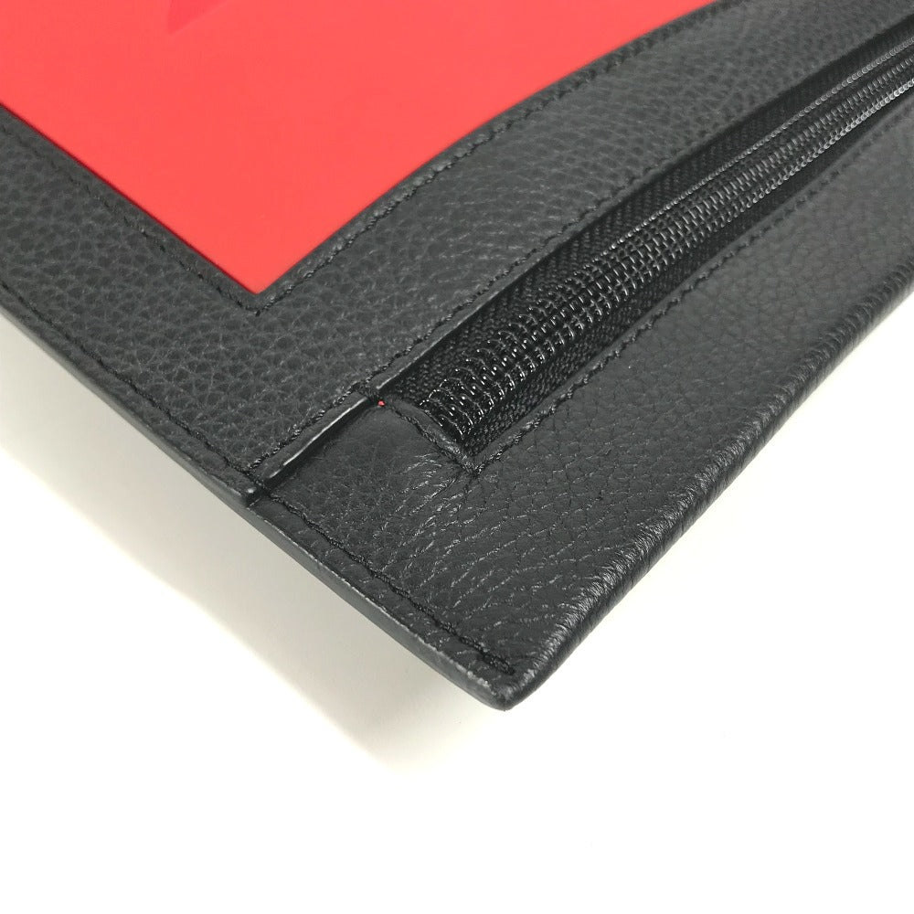 Christian Louboutin Clutch bag Rubber, Leather black By color Sole logo