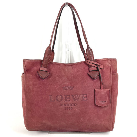 LOEWE Shoulder Bag Nubuck, Leather Bordeaux logo heritage