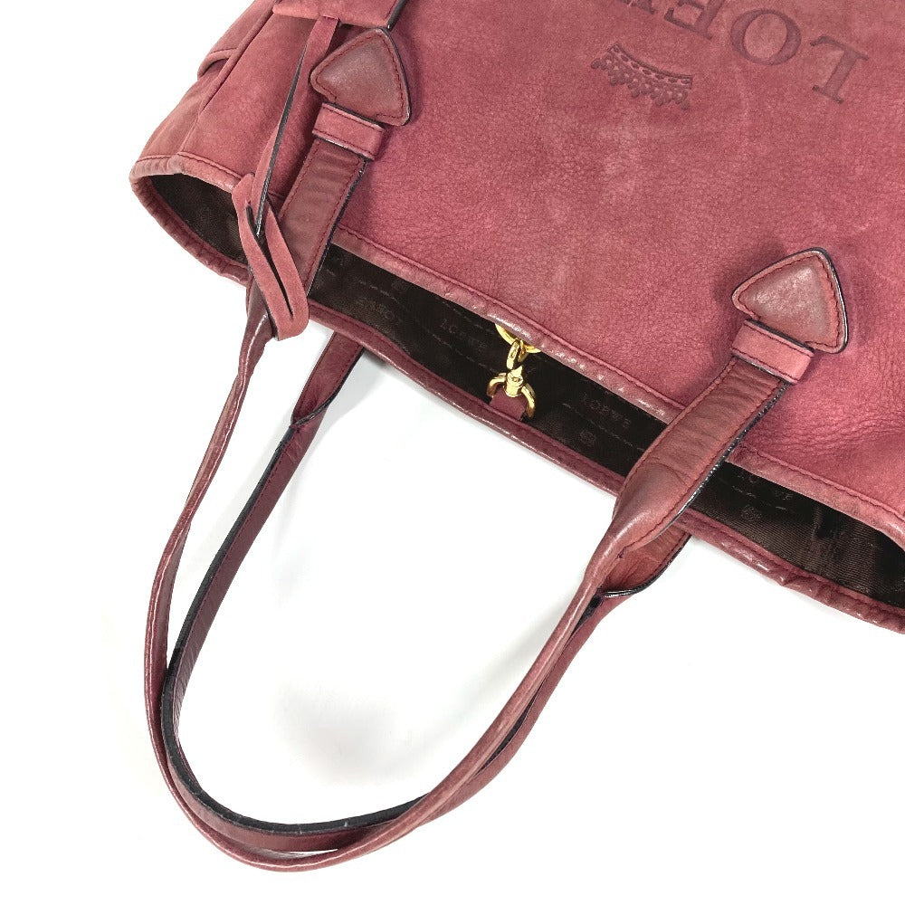 LOEWE Shoulder Bag Nubuck, Leather Bordeaux logo heritage