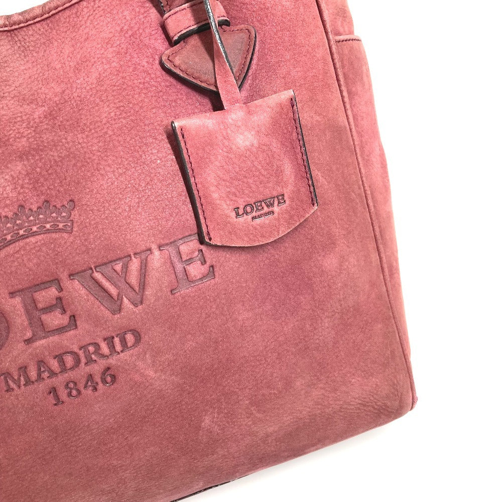 LOEWE Shoulder Bag Nubuck, Leather Bordeaux logo heritage