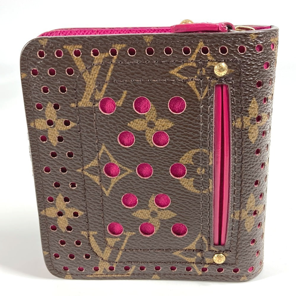 LOUIS VUITTON Folded wallet M95188 Monogram canvas pink Monogram Perfo Compact zip