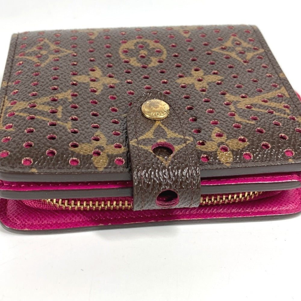 LOUIS VUITTON Folded wallet M95188 Monogram canvas pink Monogram Perfo Compact zip