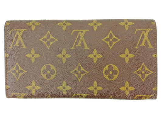 LOUIS VUITTON Long Wallet Purse M61724 Brown beige Pochette Porto Monécredi