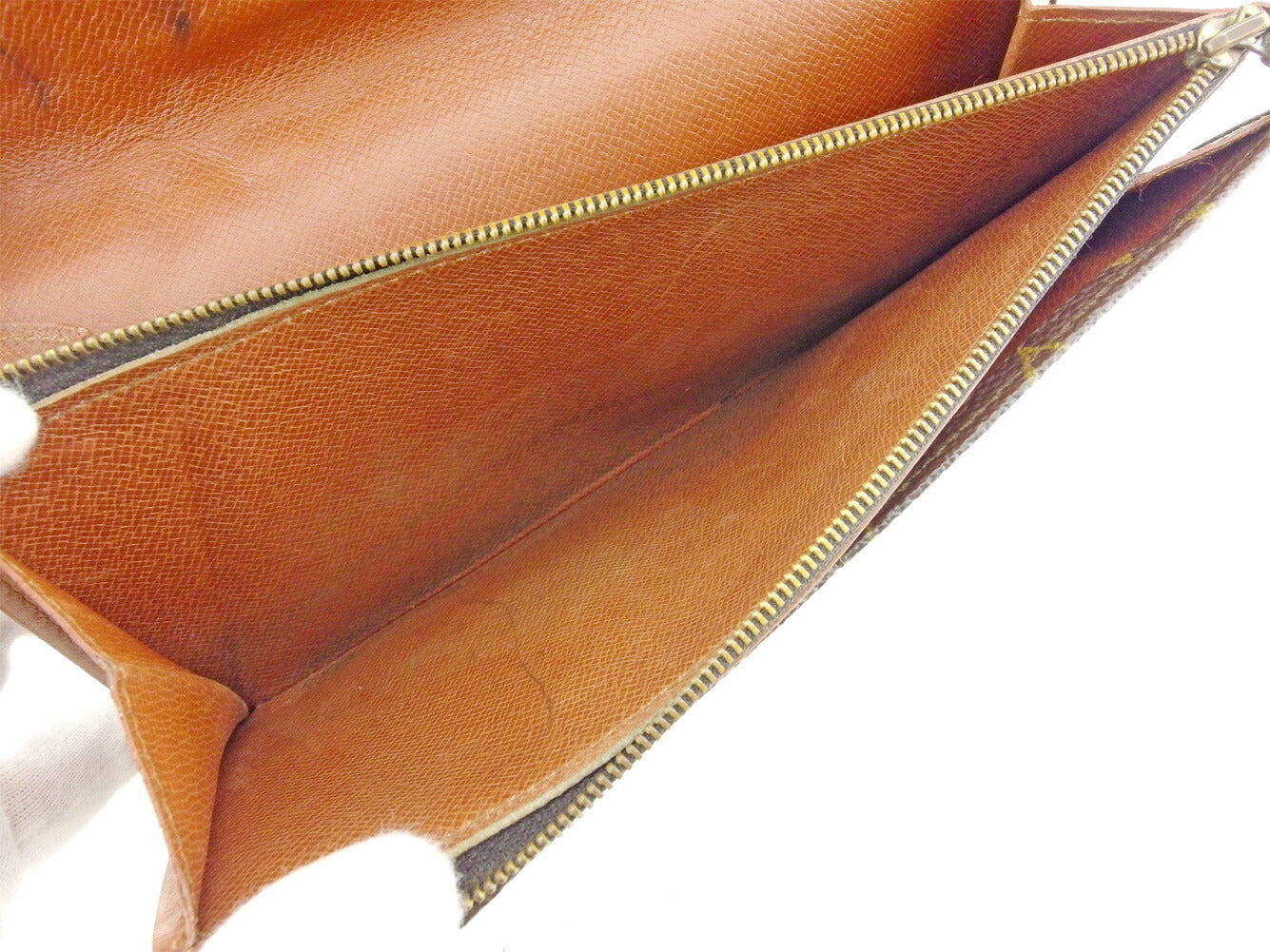 LOUIS VUITTON Long Wallet Purse M61724 Brown beige Pochette Porto Monécredi
