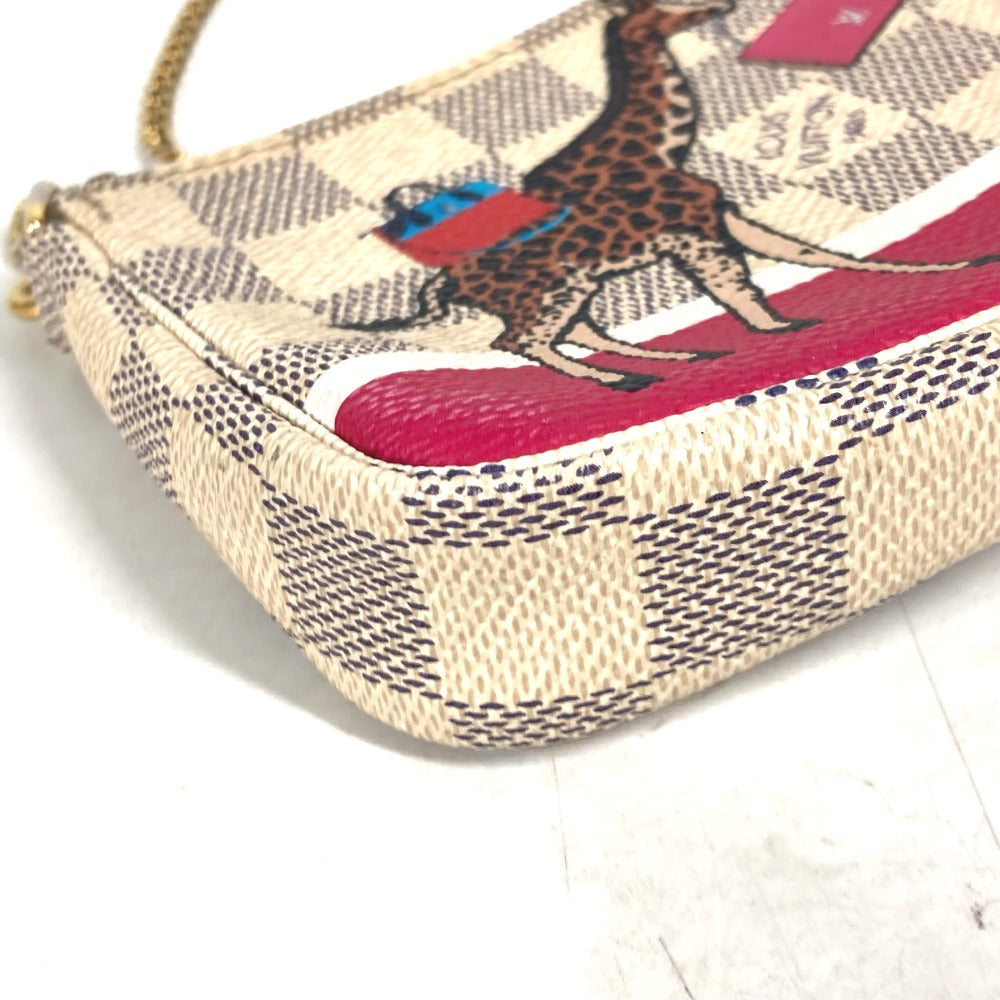 LOUIS VUITTON Shoulder Bag N62200 Damier Azur Canvas white Damier Azur Giraffe Mini Pochette Accessoires Women Used Authentic