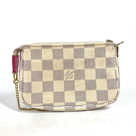 LOUIS VUITTON Shoulder Bag N62200 Damier Azur Canvas white Damier Azur Giraffe Mini Pochette Accessoires Women Used Authentic