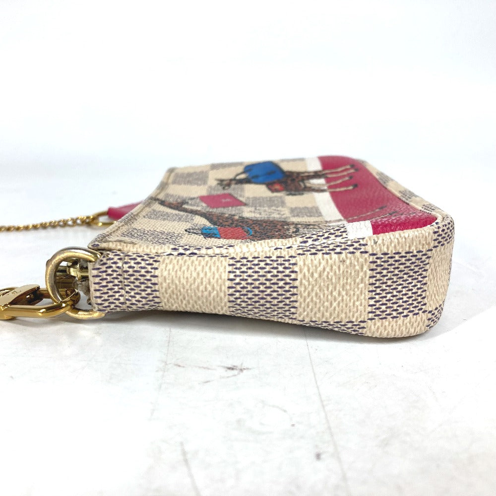 LOUIS VUITTON Shoulder Bag N62200 Damier Azur Canvas white Damier Azur Giraffe Mini Pochette Accessoires Women Used Authentic