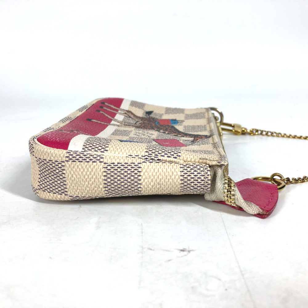 LOUIS VUITTON Shoulder Bag N62200 Damier Azur Canvas white Damier Azur Giraffe Mini Pochette Accessoires Women Used Authentic