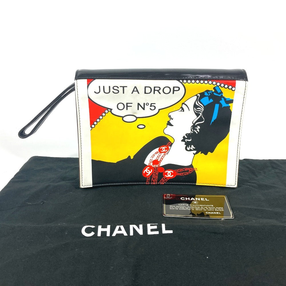 CHANEL Clutch bag leather multicolor Mademoiselle logo Women Used Authentic