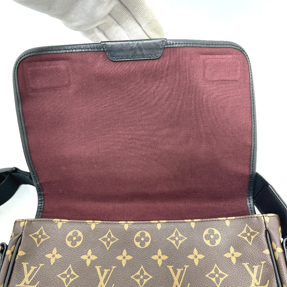 LOUIS VUITTON Shoulder Bag M56715 Monogram macacer canvas Brown Monogram macacer Bus MM mens Used Authentic