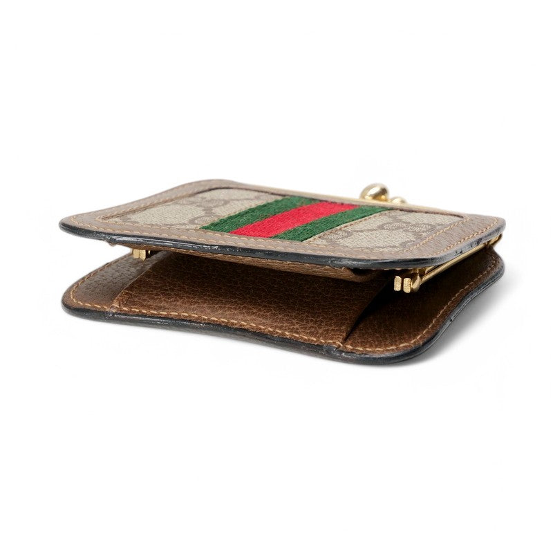 GUCCI Coin case PVC coated canvas Brown