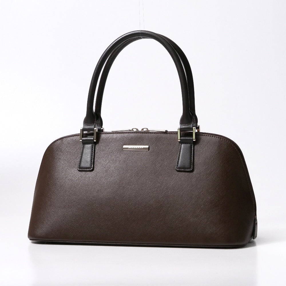 BURBERRY Handbag leather Brown Women Used Authentic
