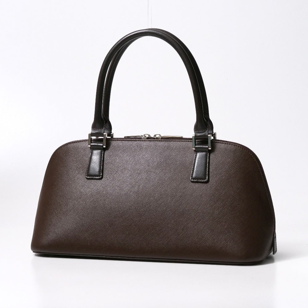 BURBERRY Handbag leather Brown Women Used Authentic