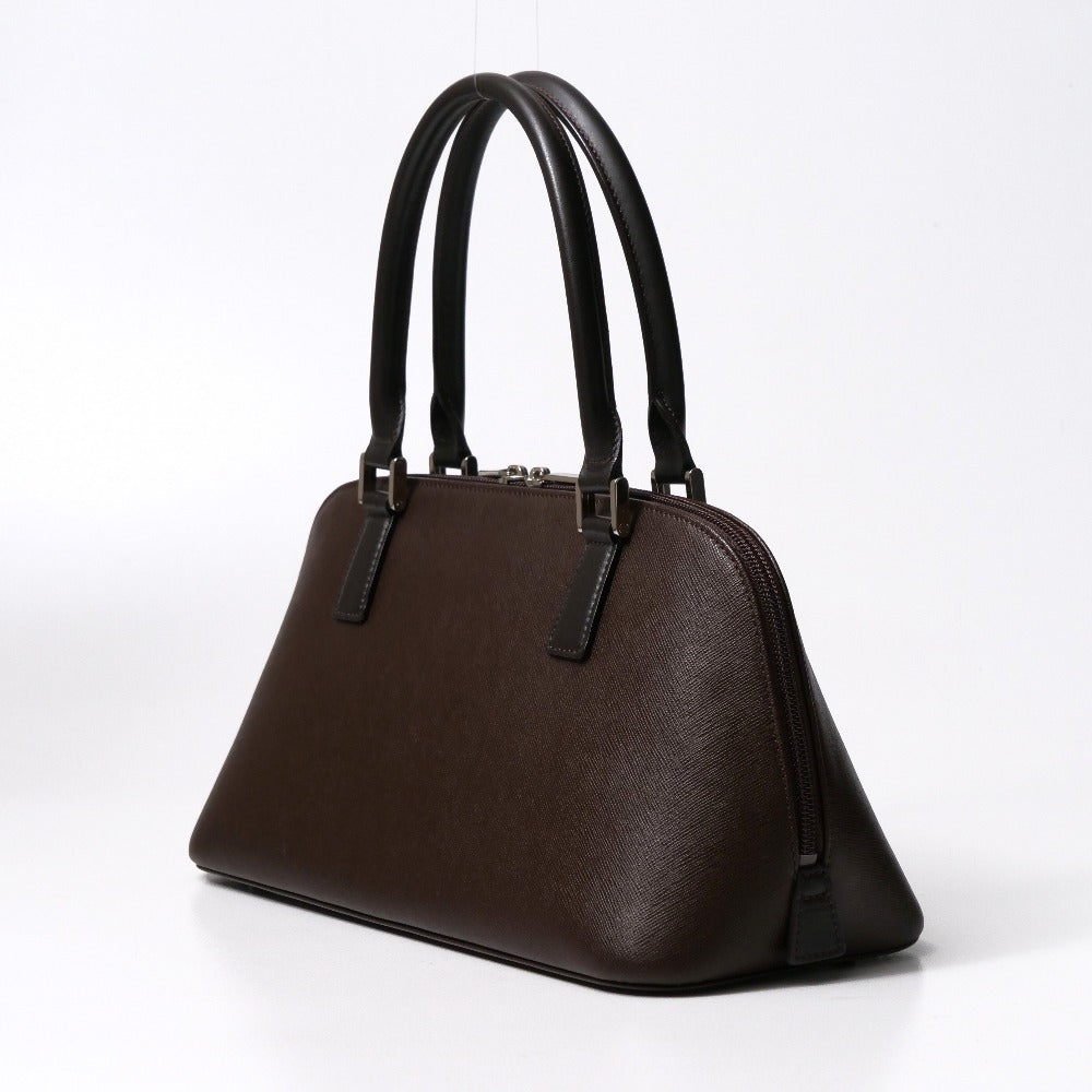 BURBERRY Handbag leather Brown Women Used Authentic