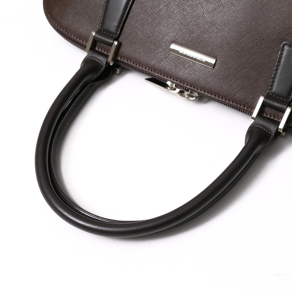 BURBERRY Handbag leather Brown Women Used Authentic