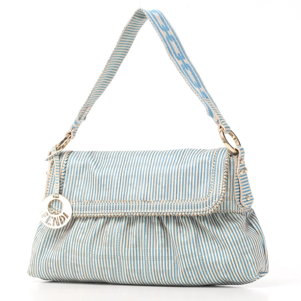 FENDI Handbag leather Light blue Chef 2354/8BR445/TWT068