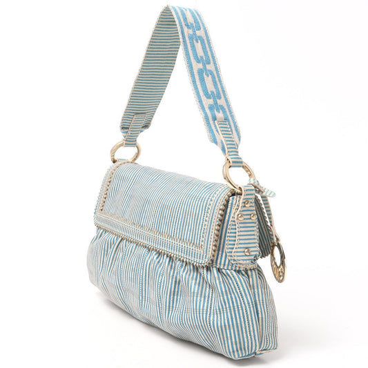 FENDI Handbag leather Light blue Chef 2354/8BR445/TWT068