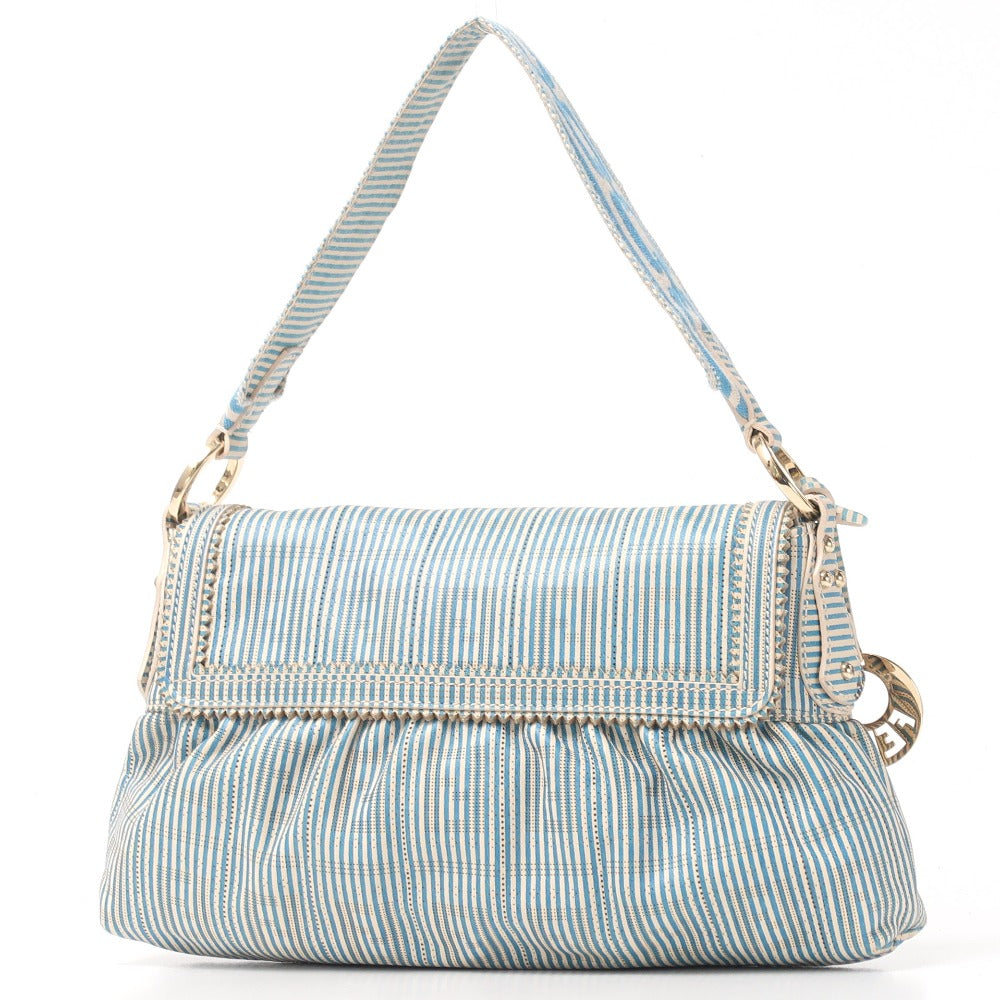 FENDI Handbag leather Light blue Chef 2354/8BR445/TWT068