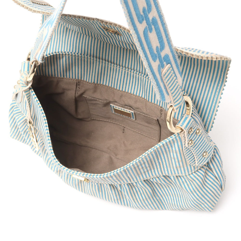 FENDI Handbag leather Light blue Chef 2354/8BR445/TWT068