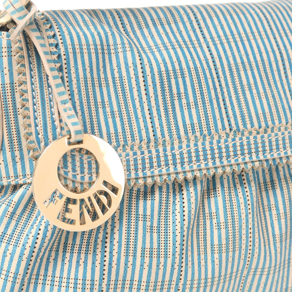 FENDI Handbag leather Light blue Chef 2354/8BR445/TWT068
