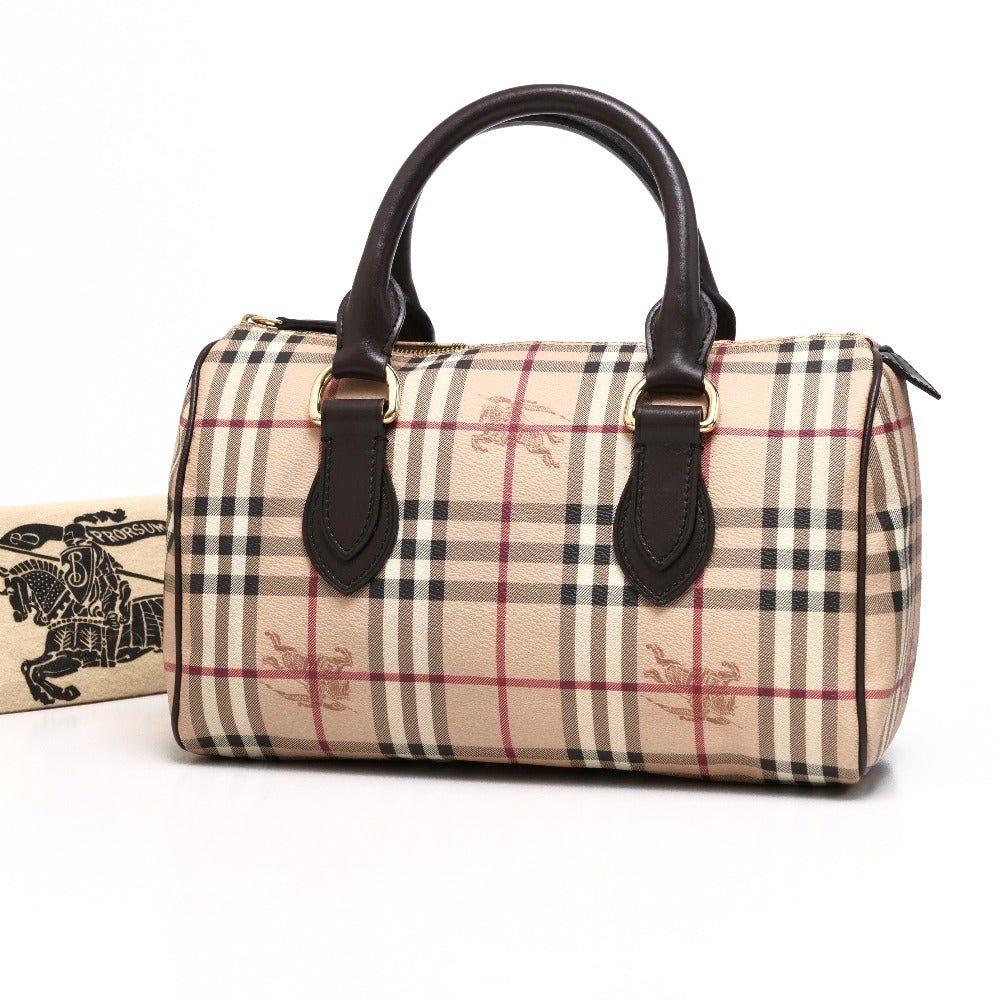 BURBERRY Handbag 3460094 PVC beige black white red Women Used Authentic