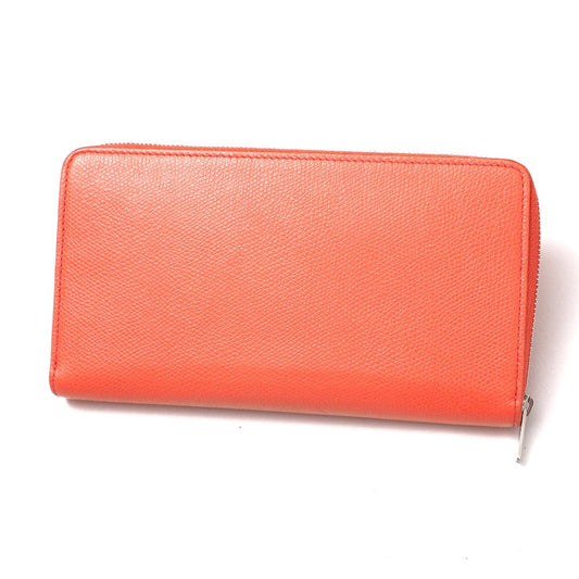 CELINE Long Wallet Purse Genuine Leather Coral Color Women Used Authentic