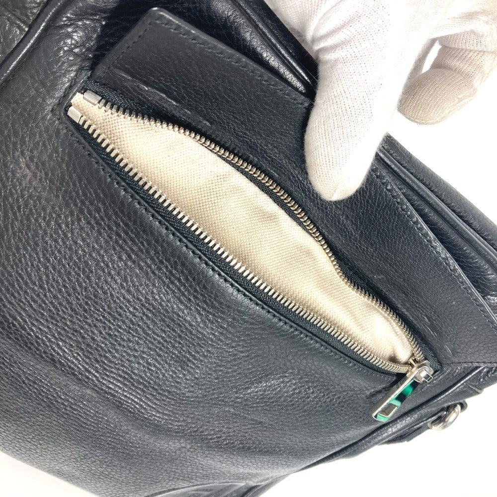 GUCCI Shoulder Bag 337084 leather black logo interlocking G