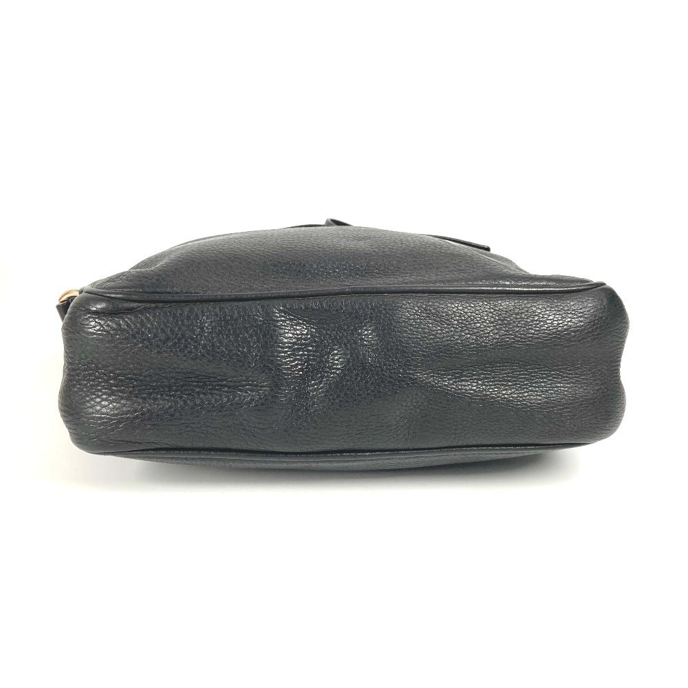 GUCCI Shoulder Bag 337084 leather black logo interlocking G