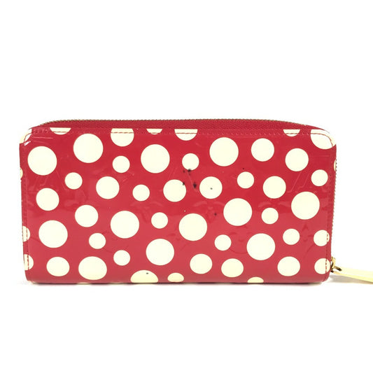LOUIS VUITTON Long Wallet Purse M91572 Patent leather Red Vernis Dot Infinity Zippy wallet