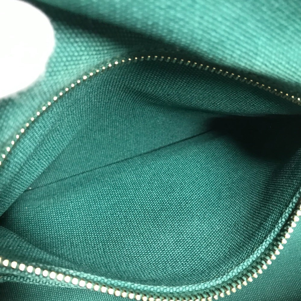 PRADA Handbag canvas green Canapa logo stripes