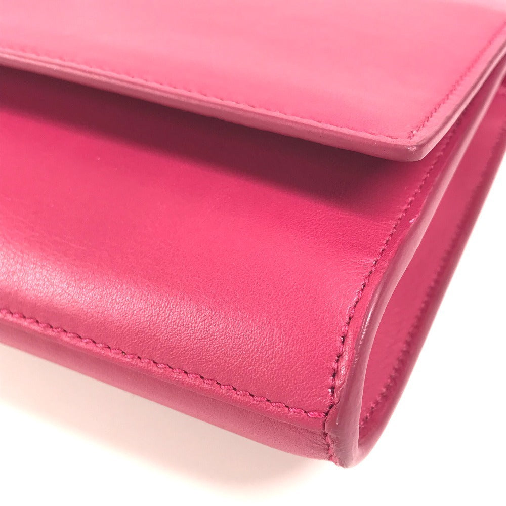 SAINT LAURENT Clutch bag 311213 leather pink Y line logo flap