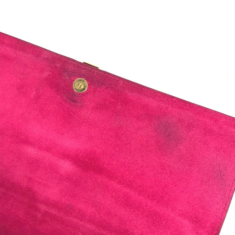 SAINT LAURENT Clutch bag 311213 leather pink Y line logo flap