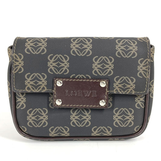 LOEWE Pouch PVC / Leather Brown Bum bag Sling bag Anagram logo pouch only