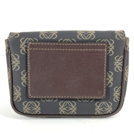 LOEWE Pouch PVC / Leather Brown Bum bag Sling bag Anagram logo pouch only