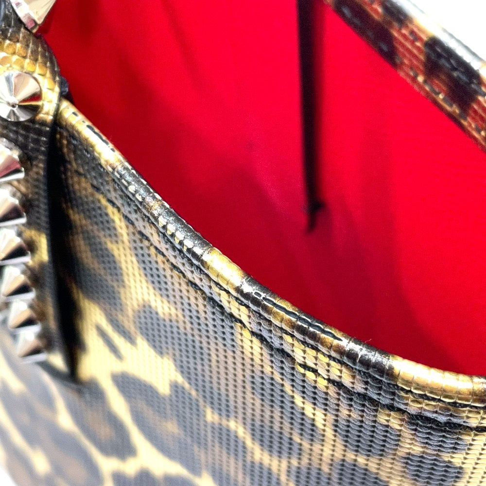 Christian Louboutin Tote Bag Leather / PVC Brown type Leopard leopard pattern Kabata E/W Women Used Authentic