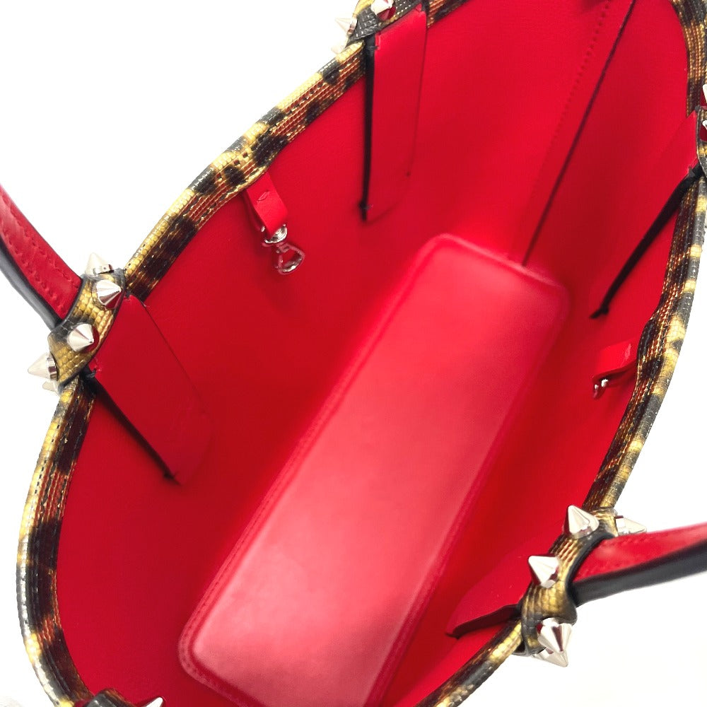 Christian Louboutin Tote Bag Leather / PVC Brown type Leopard leopard pattern Kabata E/W Women Used Authentic
