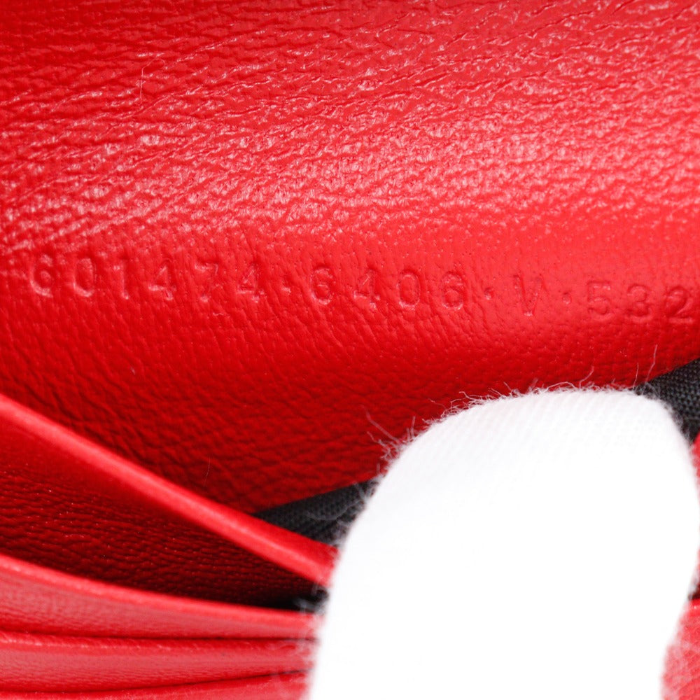 BALENCIAGA Bifold Wallet 601474 leather Red BB logo Women Used Authentic