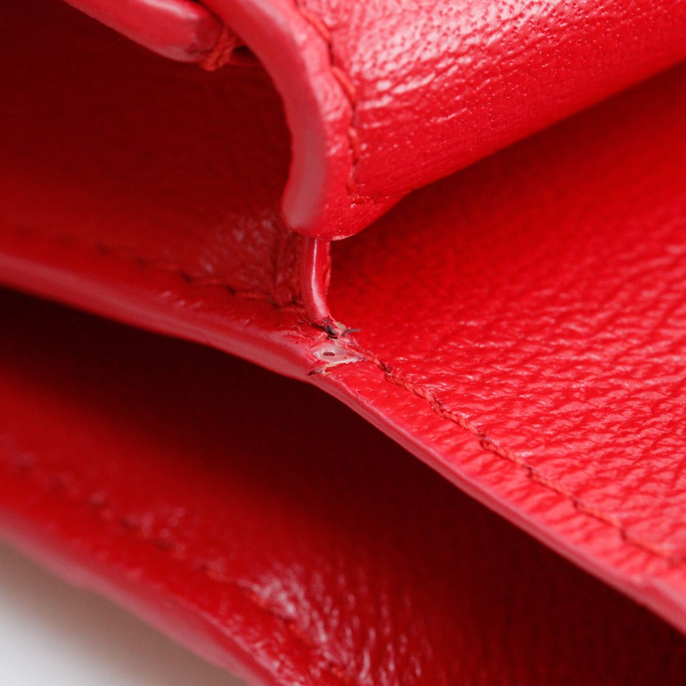 BALENCIAGA Bifold Wallet 601474 leather Red BB logo Women Used Authentic