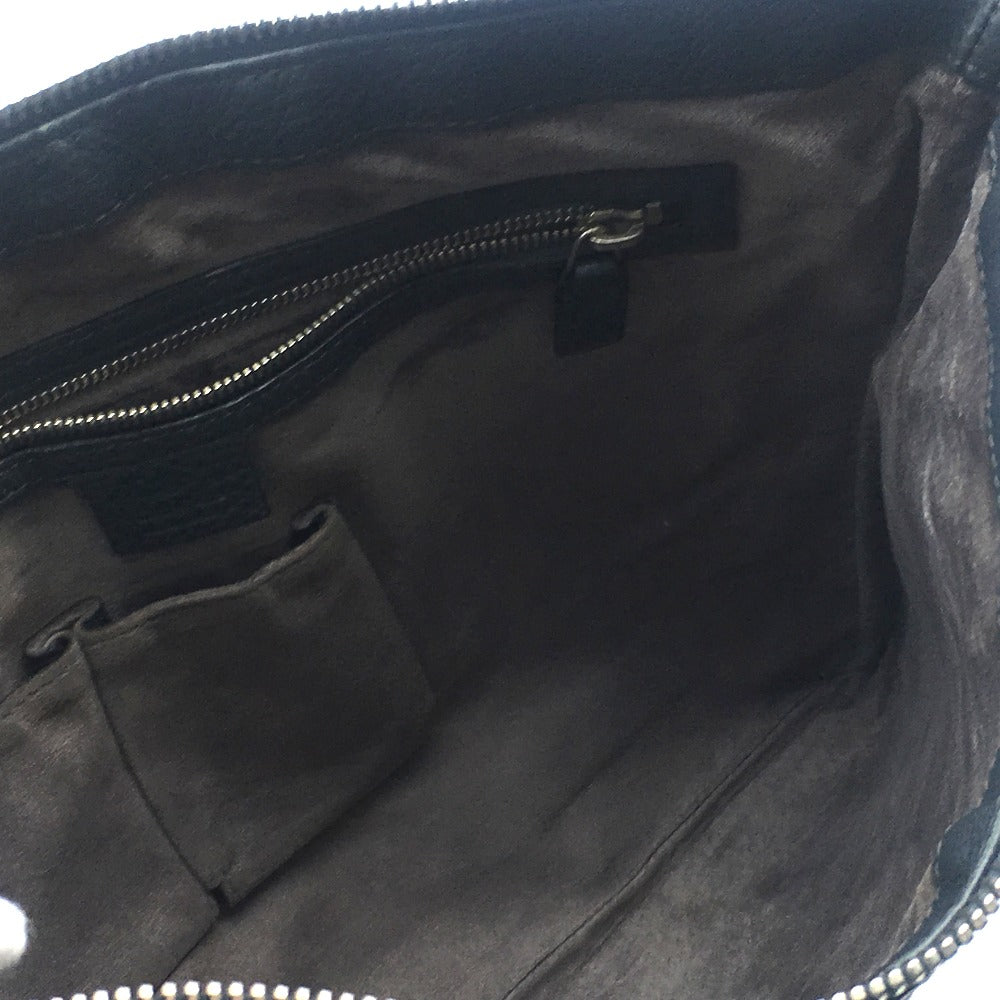 GUCCI Shoulder Bag 233329 leather Dark gray type No Gusset All Leather Leather Business A4 document storage mens Used Authentic