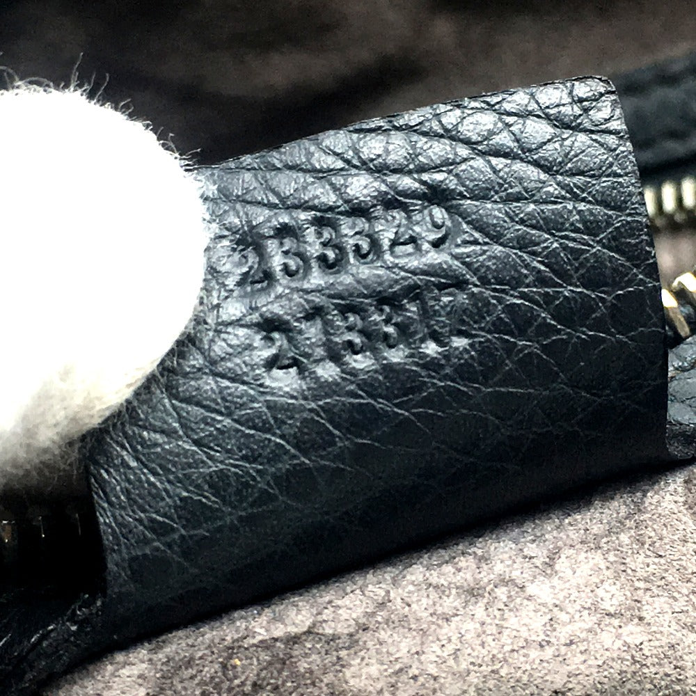 GUCCI Shoulder Bag 233329 leather Dark gray type No Gusset All Leather Leather Business A4 document storage mens Used Authentic