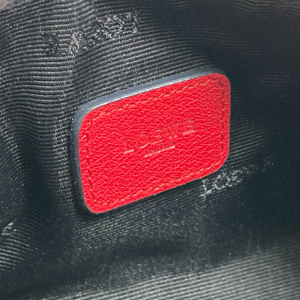 LOEWE Pouch leather Red anagram Women Used Authentic