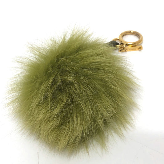 FENDI Bag charm fur green Bonbon charm Women(Unisex) Used Authentic