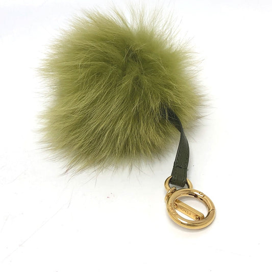 FENDI Bag charm fur green Bonbon charm Women(Unisex) Used Authentic