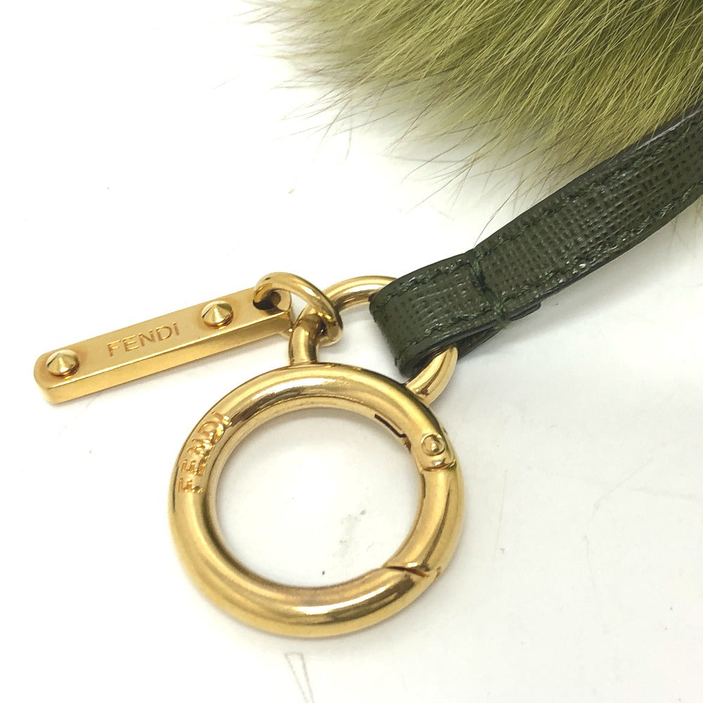 FENDI Bag charm fur green Bonbon charm Women(Unisex) Used Authentic
